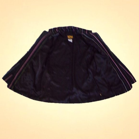 BOB MACKIE WEARABLE ART size M blazer black + multicolor stripes & embroidery - Picture 14 of 16